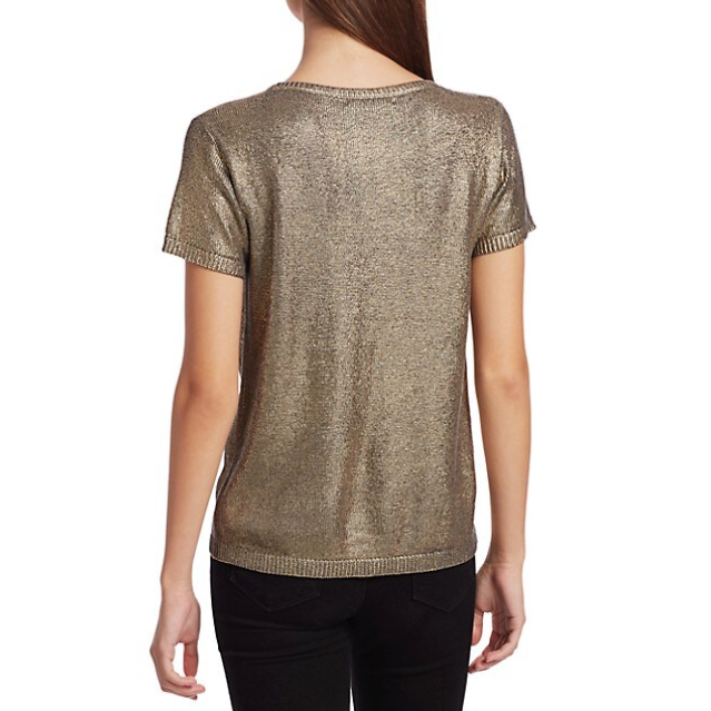 Majestic Filatures Metallic Silk & Wool Knit Pullover Timeless Martha's Vineyard 