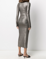 Majestic Filatures Metallic Effect Roll Neck Dress Timeless Martha's Vineyard