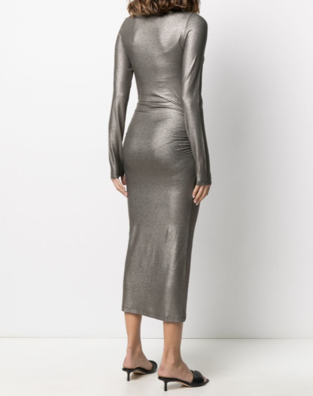 Majestic Filatures Metallic Effect Roll Neck Dress Timeless Martha's Vineyard