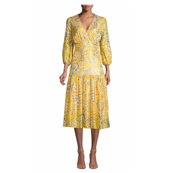 Shoshanna Aceline Gold Paisley Dress Timeless Martha's Vineyard