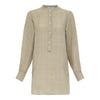 Rosso35 Long Linen Tunic - Beige Grid Timeless Martha's Vineyard