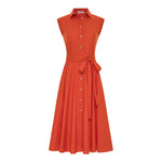 Rosso35 Sleeveless Waist-Tie Shirt Dress Timeless Martha's Vineyard