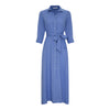 Rosso35 Linen Long Shirt Dress - Light Blue Timeless Martha's Vineyard