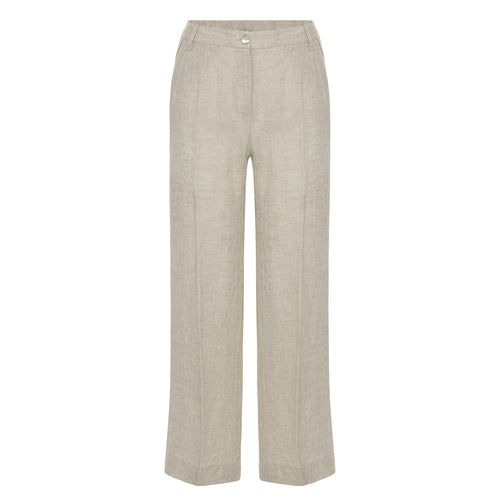 Purotatto Wide Leg Linen Trousers -Taupe Timeless Martha's Vineyard