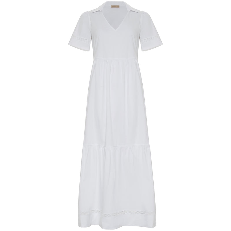 V-Neck Country Dress - White