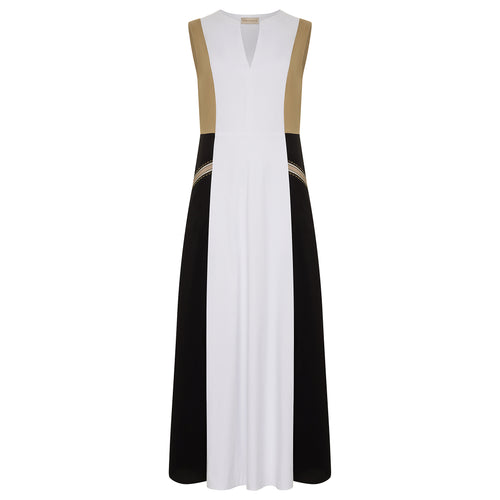 Purotatto Color Block Dress - Black/Camel Timeless Martha's Vineyard