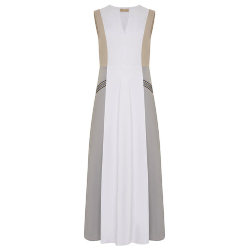 Purotatto Color Block Dress - Pewter/Taupe Timeless Martha's Vineyard