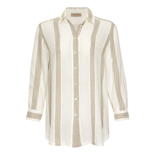 Purotatto Long Line Striped Shirt Timeless Martha's Vineyard