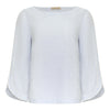 Purotatto Embellished Linen Blouse -  Sky Timeless Martha's Vineyard