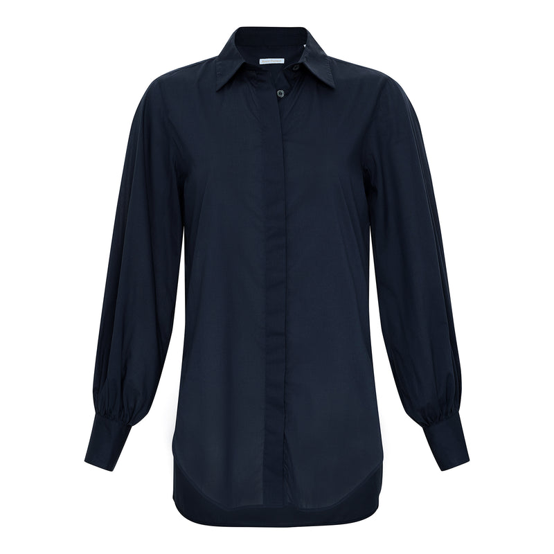 Robert Friedman Laila Voile Blouse - Navy Timeless Martha's Vineyard