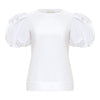 Balloon Sleeve Jersey Tee - White