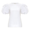Balloon Sleeve Jersey Tee - White