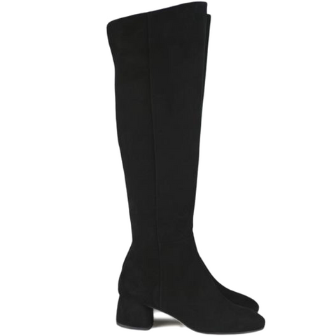 Tiffany Knee High Suede Boot Black