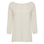 Silk Boat Neck Sweater - Cream