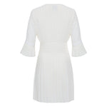 Edward Achour Ivory Pleated Dress Timeless Martha's Vineyard 