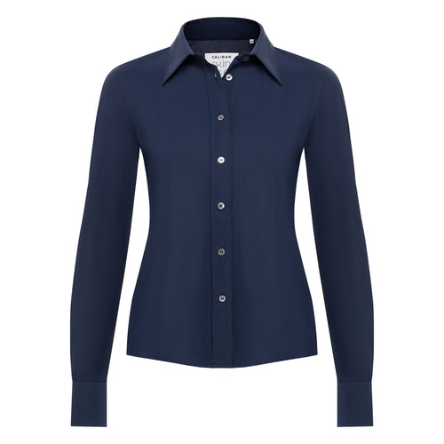 Caliban Skin-Like Button Down Shirt - Navy Timeless Martha's Vineyard