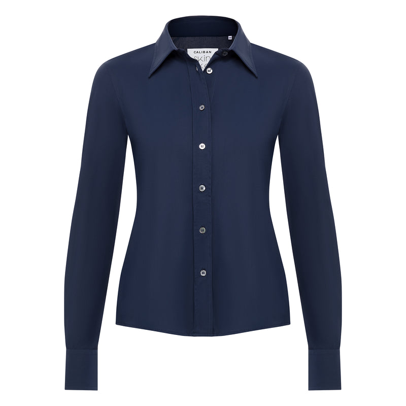 Caliban Skin-Like Button Down Shirt - Navy Timeless Martha's Vineyard