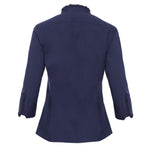 Timeless Martha's Vineyard Ruffle Edge Blouse - Navy