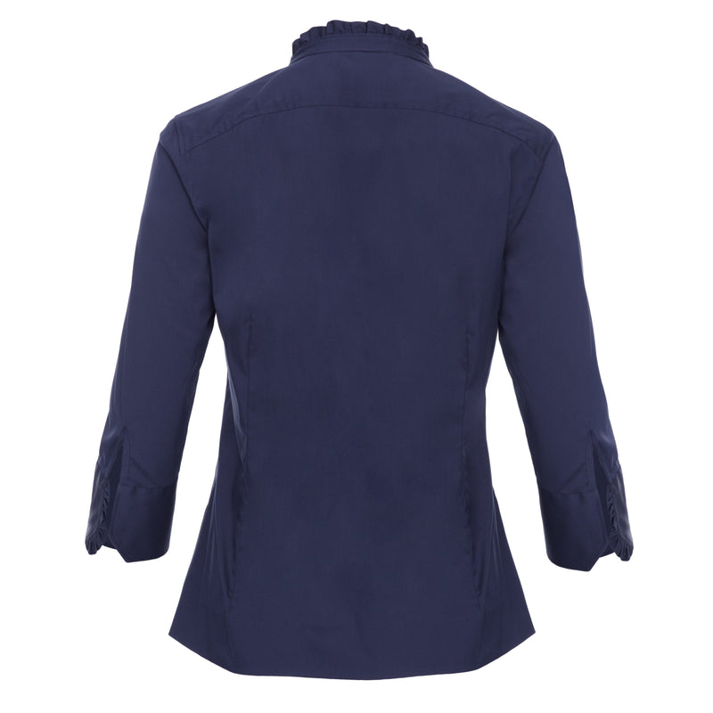 Timeless Martha's Vineyard Ruffle Edge Blouse - Navy