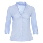 Timeless Martha's Vineyard Ruffle Edge Blouse - Sky Blue