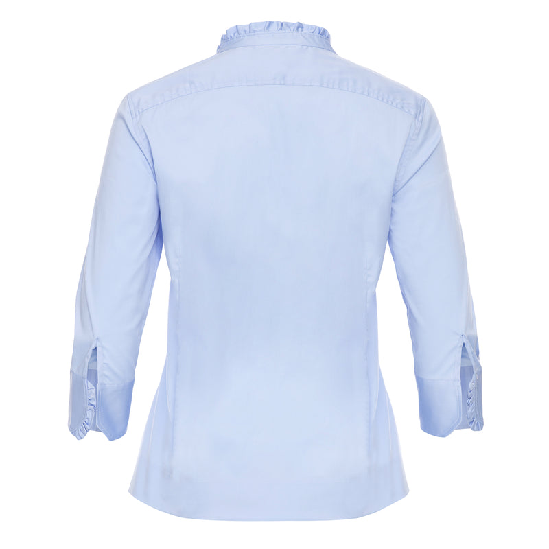 Timeless Martha's Vineyard Ruffle Edge Blouse - Sky Blue