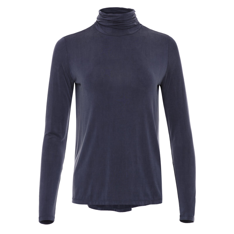 Majestic Filatures  Cupro Back Pleat Turtleneck Timeless Martha's Vineyard 