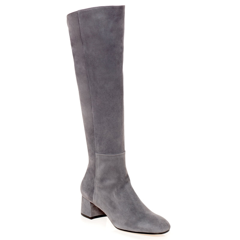 Cheville Tiffany Knee High Suede Boot - Grey Timeless Martha's Vineyard