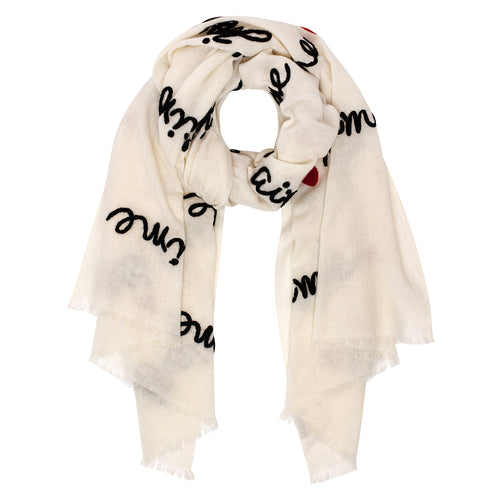 Je t'aime Scarf - Black & White - Timeless Martha's Vineyard