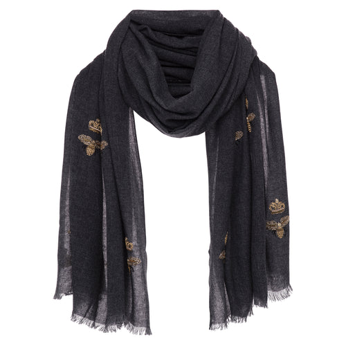 Queen Bee Scarf - Charcoal Timeless Martha's Vineyard