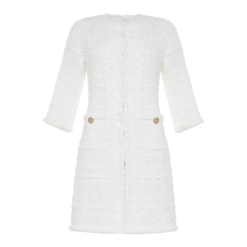 Edward Achour Coat Dress - White Timeless Martha's Vineyard