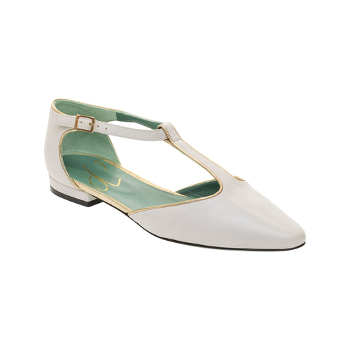 Paola D'arcano Ballet Flat - White Timeless Marthas Vineyard