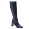 Paola D'Arcano Knee High Leather Heeled Boot - Navy Timeless Martha's Vineyard