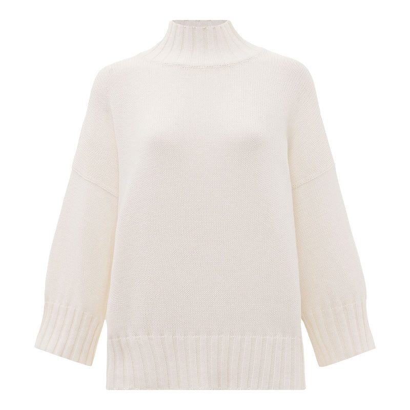 La Fée Parisienne Cotton Mock Neck Sweater Timeless Martha's Vineyard