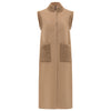 D. Exterior Stand Collar Midi Vest - Camel Timeless Martha's Vineyard