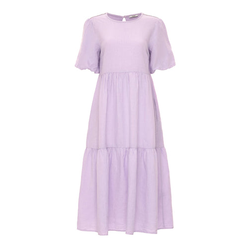 Peserico Puff Sleeve Linen Dress Lilac Timeless Martha's Vineyard
