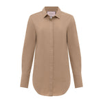 Bagutta Cotton and Cashmere Button Down in Camel Timeless Martha's Vineyard 