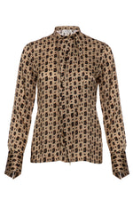 Guglielminotti Silk Self Tie Blouse Leopard Timeless Martha's Vineyard