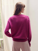 Essential Cashmere V Neck - Plum