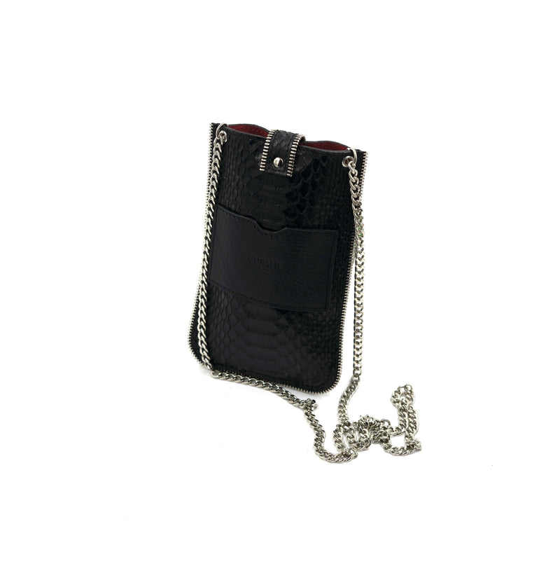 Coralie Paris Smartphone Pouchette - Black Python Timeless Martha's Vineyard