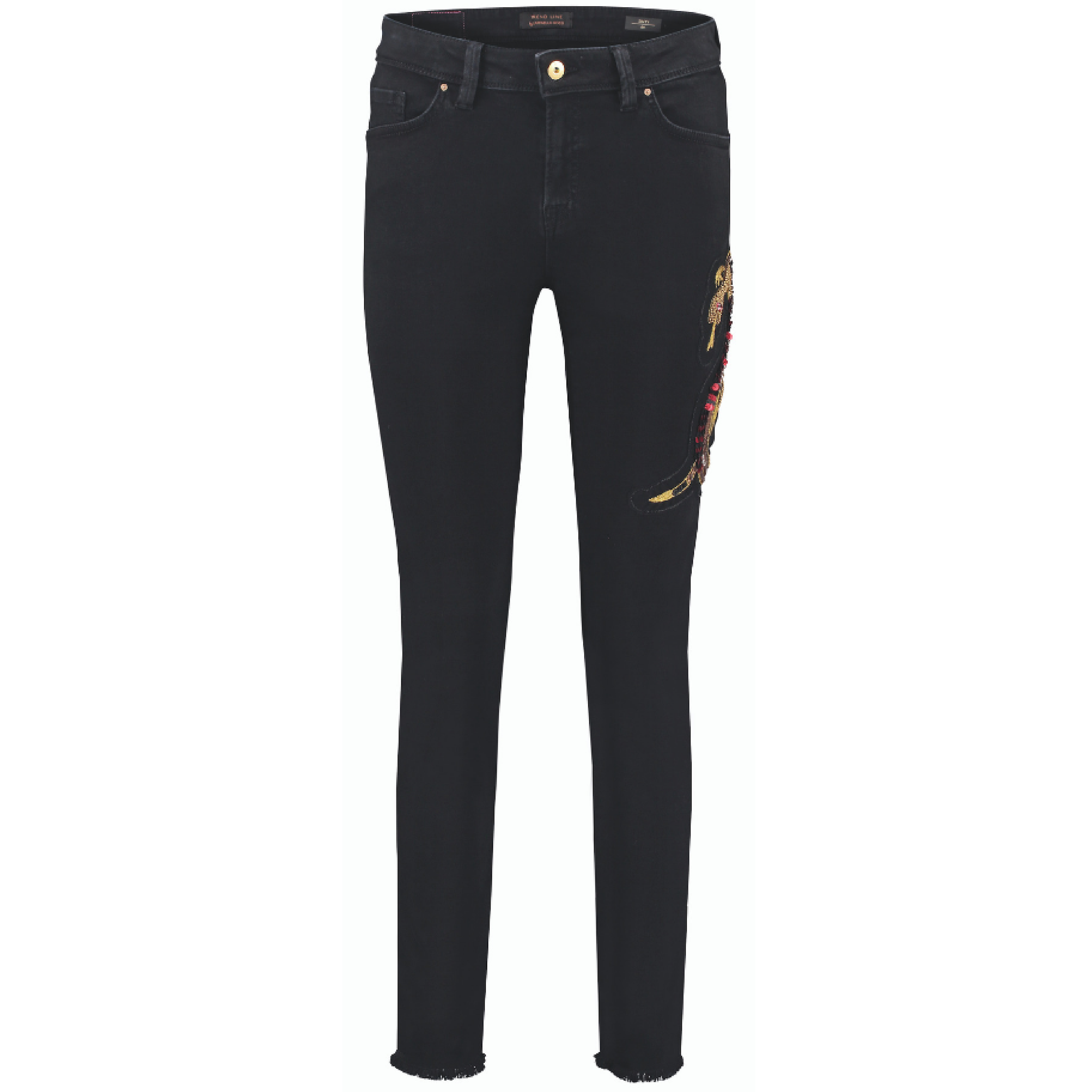 Embellished Sinty Snake Jean Black