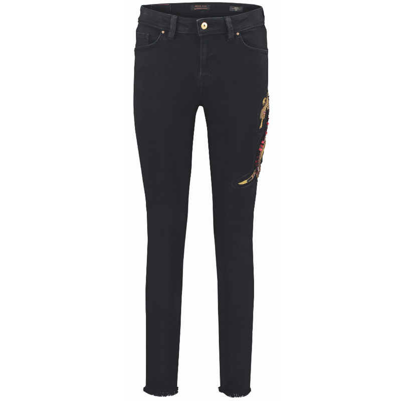 Embellished Sinty Snake Jean Black - Main Image